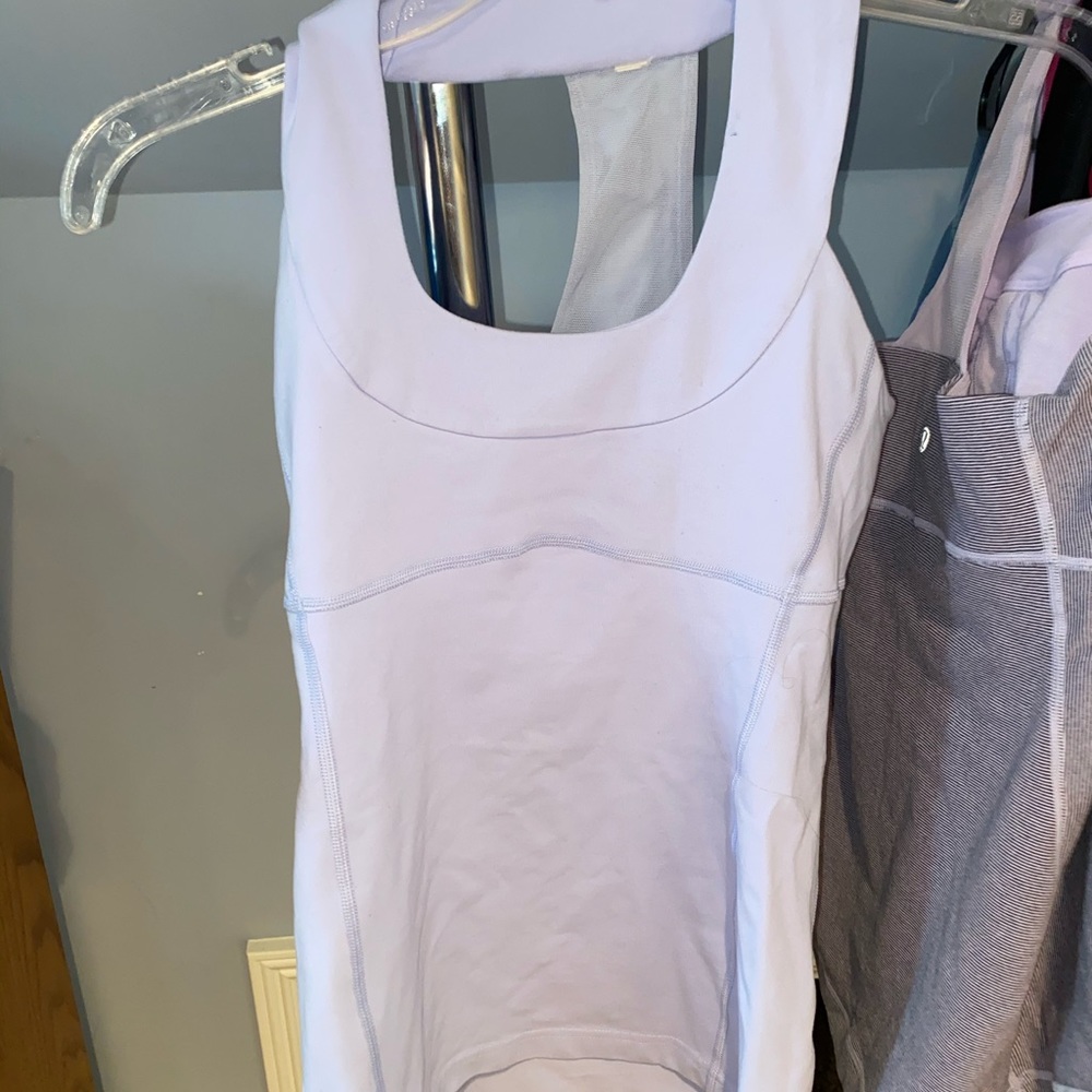 Light blue halter lulu tank